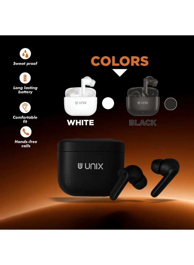 يونيكس سماعات UNIX Youno Airbud Z5 لاسلكية بالكامل | مشغلات صوت 10 مم | بلوتوث 5.4 مع وقت تشغيل يصل إلى 42 ساعة | تقنية ENC لتقليل الضوضاء ومكالمات واضحة | شحن سريع بمنفذ Type-C ومقاومة للماء بمعيار IPX4 - Image 5